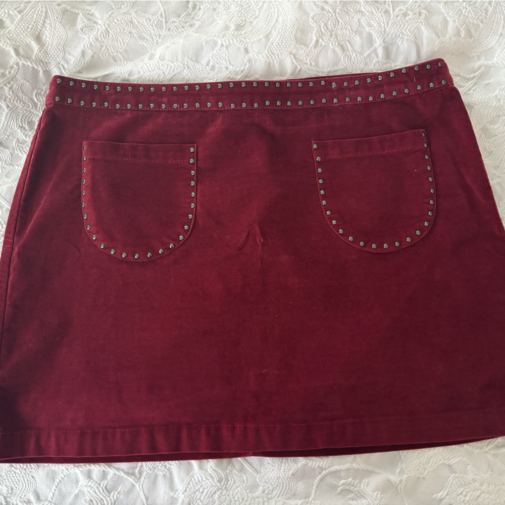 Mossimo Supply Co. Burgundy Velvet Mini Skirt